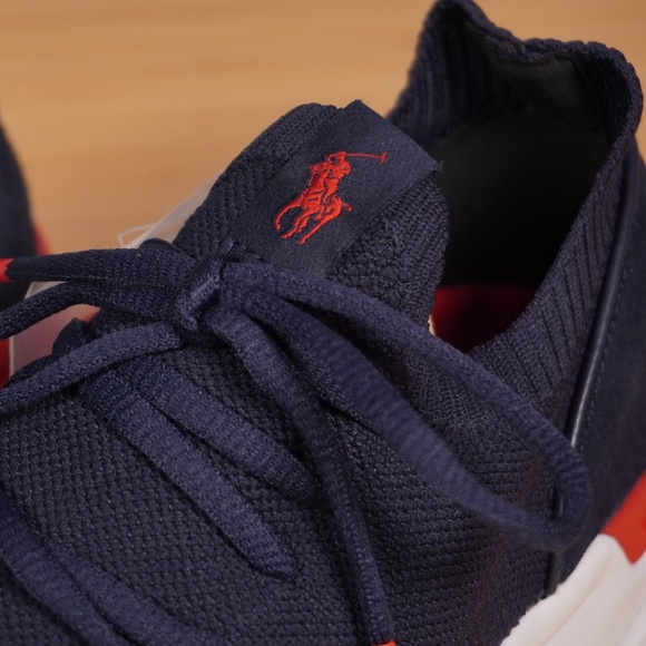 Polo Ralph Lauren Trackster 200II Knit Sneaker Blue Red White Size 10D Brand New main image 9